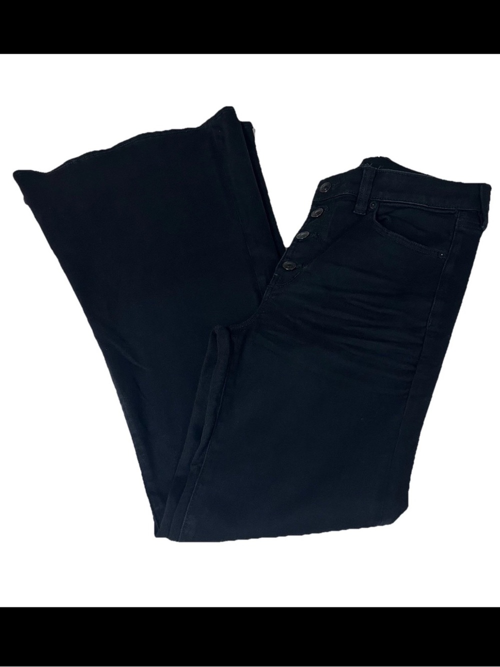 NEW American Eagle Women’s Size 10 Festival Flare Jeans Button Fly Black #1777